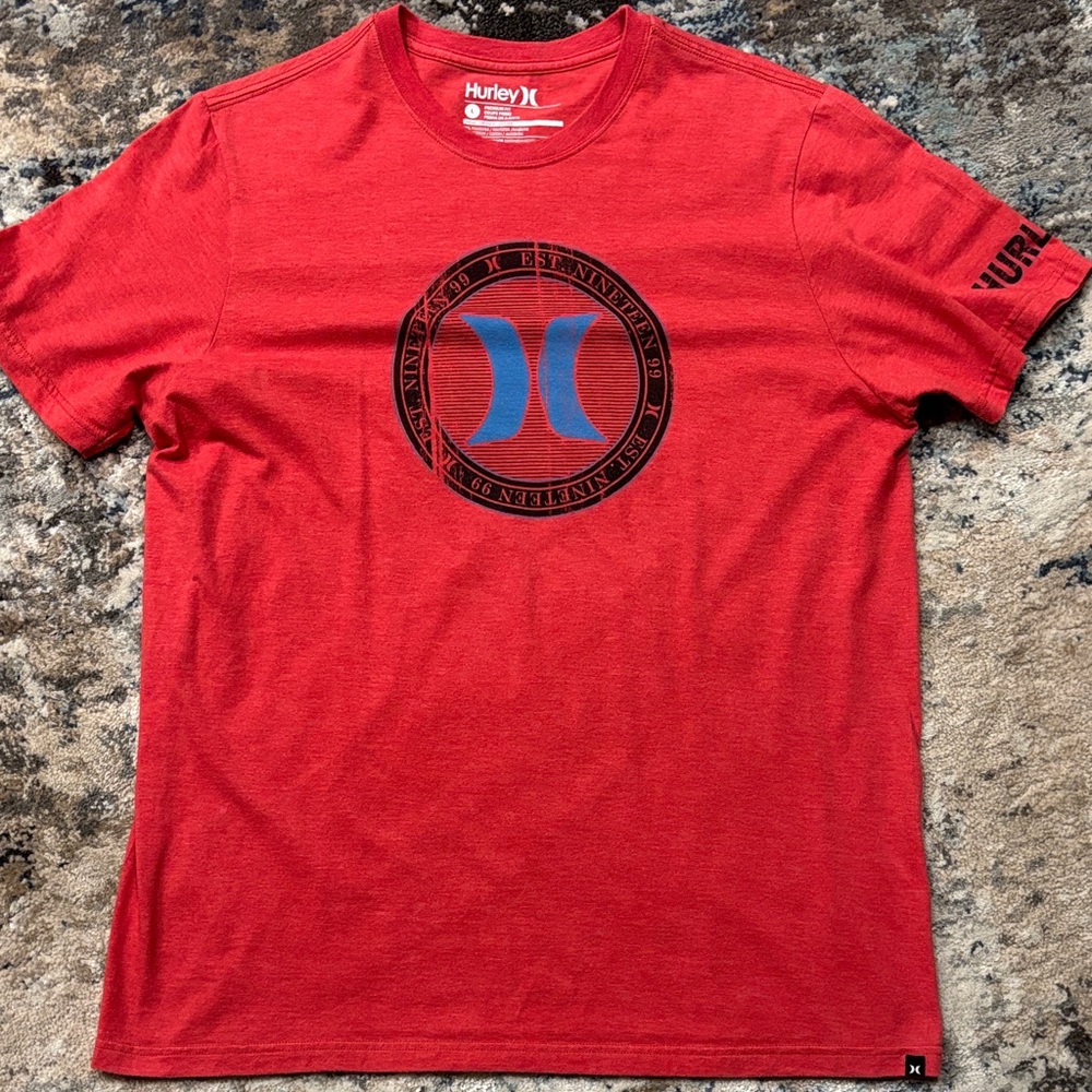 Large Hurley Red Logo Men's Short Sleeve Tee